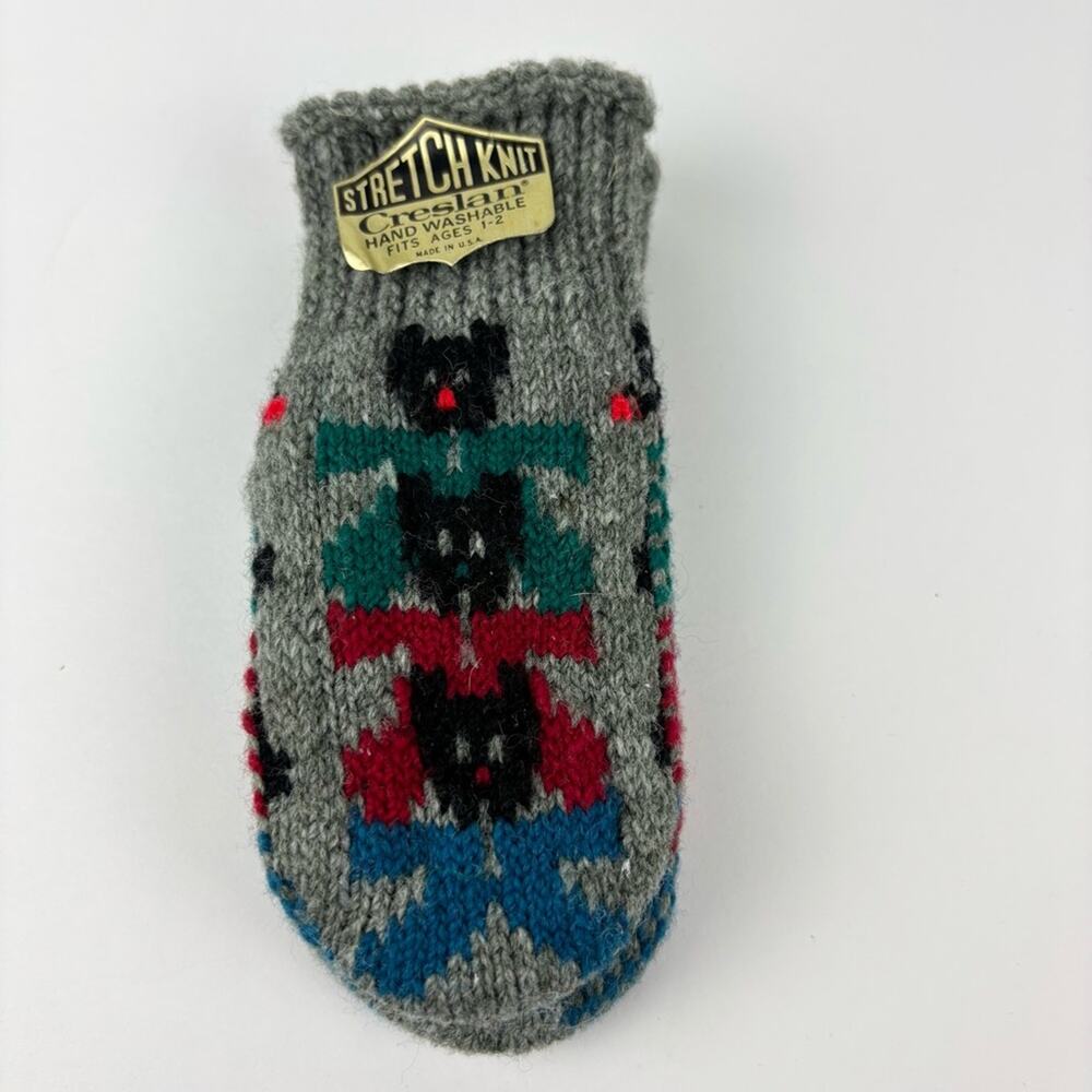 Vintage 60’s Creslan Kids Mittens NWT Deadstock